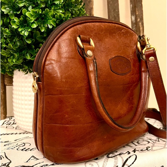 Oroton Bags Vintage Oroton Brown Cowhide Leather Crossbody Bag